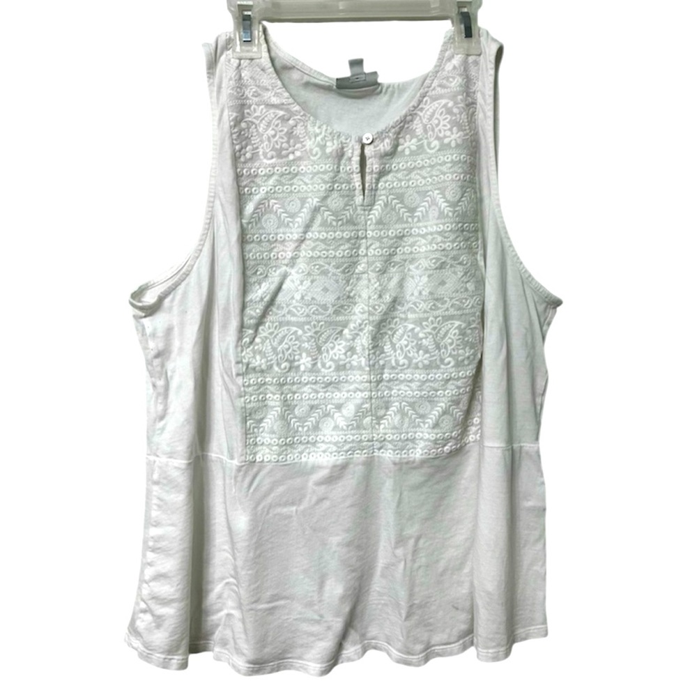 Jill White Sleeveless Textured Top – Women’s XL - Picture 2 of 7